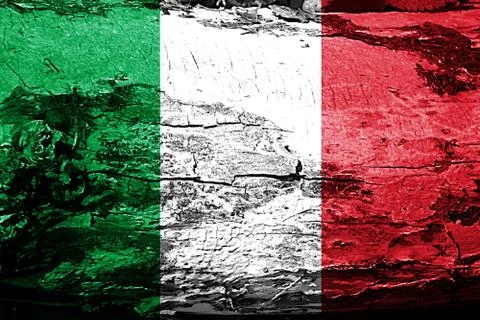 Italy flag with grunge texture Stock Illustration