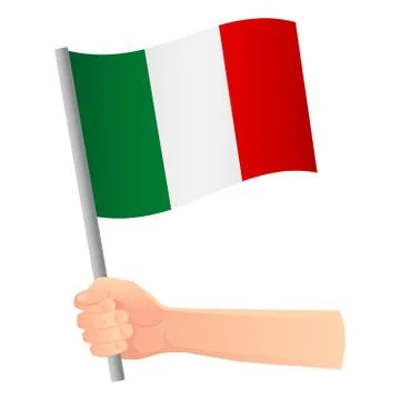 Italy flag in hand Stock Illustration