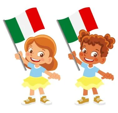 Italy flag in hand set Stock Illustration