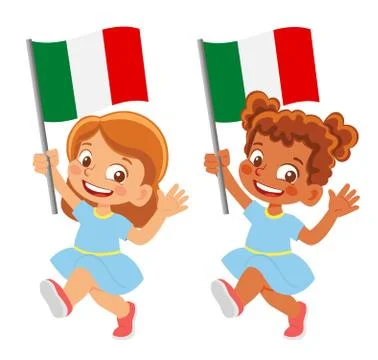 Italy flag in hand set Stock Illustration