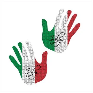 Italy flag hand vector Stock Illustration