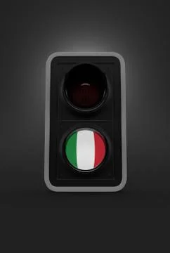 Italy flag inside traffic light Stock Illustration