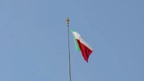 Italy flag isolated on sky background Stock Footage 345446758