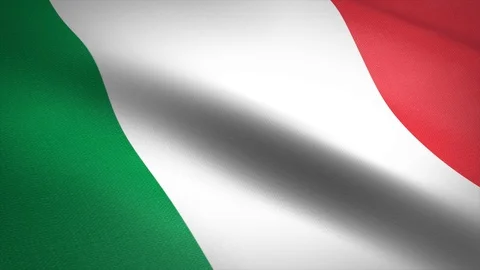 Italy Flag Loop - waving flag with highly detailed fabric texture seamless loop Stock-Footage 121940833