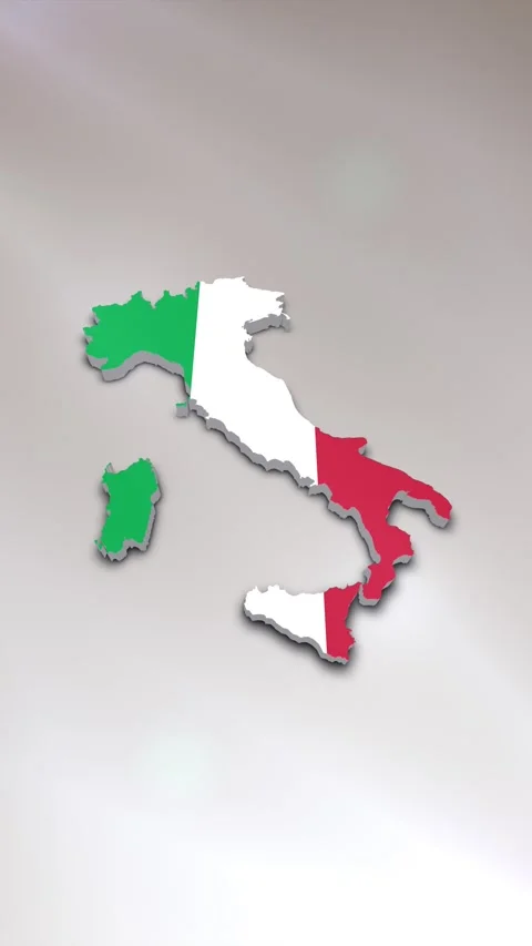 Italy Flag on Map Stock Footage 278173554