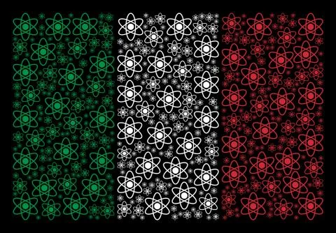 Italy Flag Pattern of Atom Icons Illustrazione stock