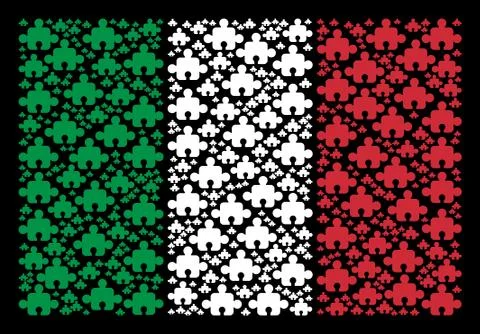 Italy Flag Pattern of Component Icons Stock Illustration