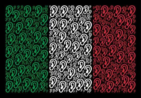 Italy Flag Pattern of Ear Icons Illustrazione stock