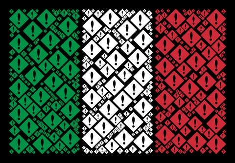 Italy Flag Pattern of Error Icons Stock Illustration