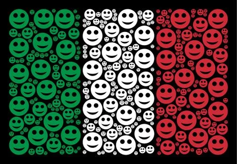 Italy Flag Pattern of Smile Items Illustrazione stock