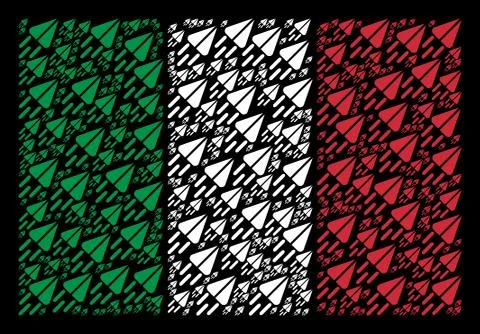 Italy Flag Pattern of Space Ship Items Stock Illustration