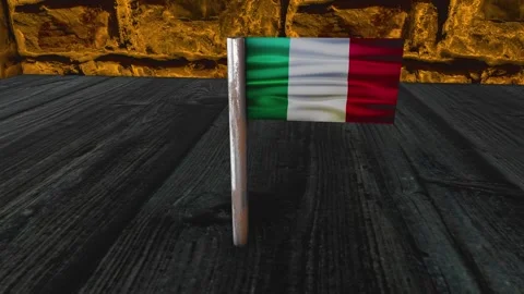 Italy Flag Post - Orbiting Shot Stock Footage 271011887