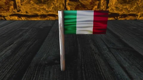 Italy Flag Post - Upwards Shot Stock Footage 271012383