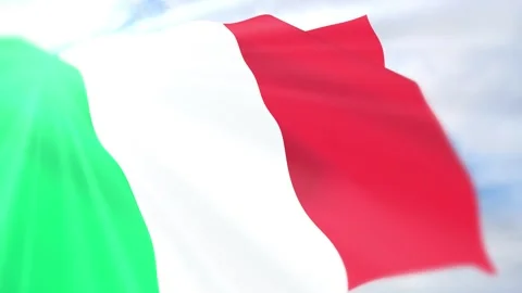 Italy Flag Seamless Loop 4k 60fps on Sky Background Stock Footage 340625299