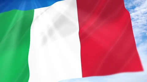 Italy Flag Seamless Loop 4k 60fps on Sky Background 動画素材 341674235
