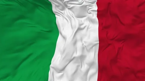 Italy Flag Seamless Looping Background Waving Slow Motion Stock Footage 233820036
