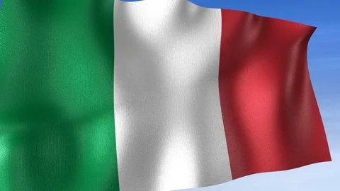 Italy Flag - Set of 3 Angles with Masks [3WaveSeries] Stock Footage 103325011