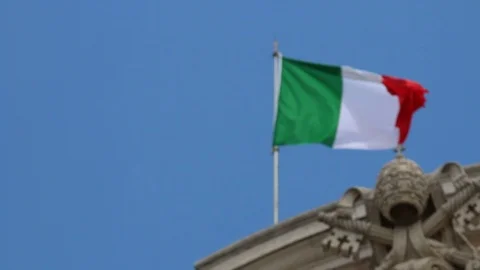 Italy flag shot Stock Footage 95629601