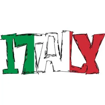 Italy flag text Stock Illustration