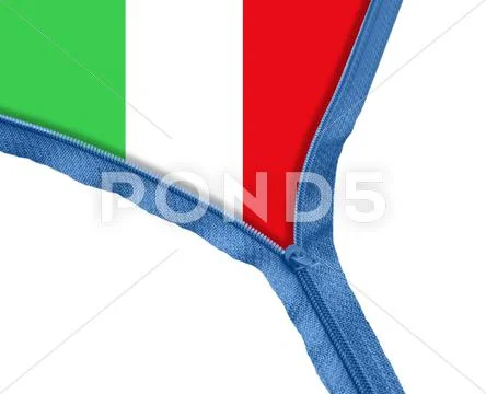 Italy flag under zipper Stock Illustration