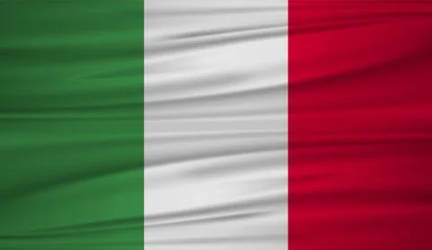 Italy flag vector. Vector flag of italy blowig in the wind. The symbol of the Stock Illustration