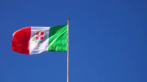 Italy flag in Vicenza, Veneto. Stock Footage