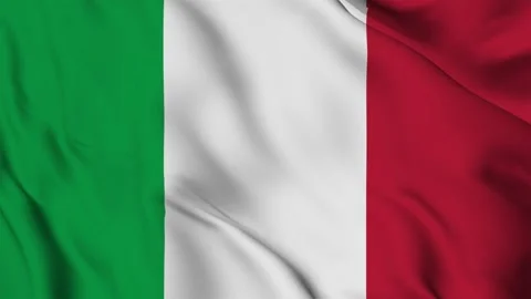 Italy flag waving continuously in the wind. National flag of Italy Stock Footage 248790892