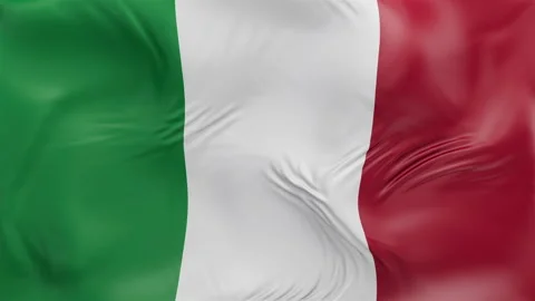 Italy flag waving Seamless silk flag 3d animation slow motion Looping 库存影片 337950008