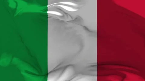 Italy Flag Waving in Slow Motion Loop Animation Stock Footage 340822892
