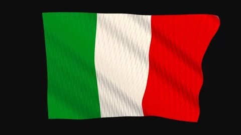 Italy flag waving in the wind on a black background Stock-Footage 343210495