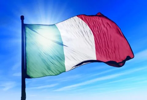 Italy flag waving on the wind Stock Illustration