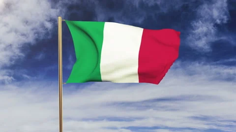 Italy flag waving in the wind. Looping sun rises style.  Animation loop. Green Stock Footage 47974200