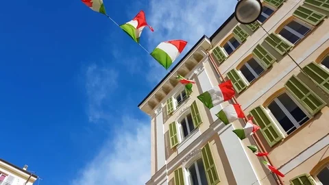 Italy Flags Waving Stock Footage 73148324