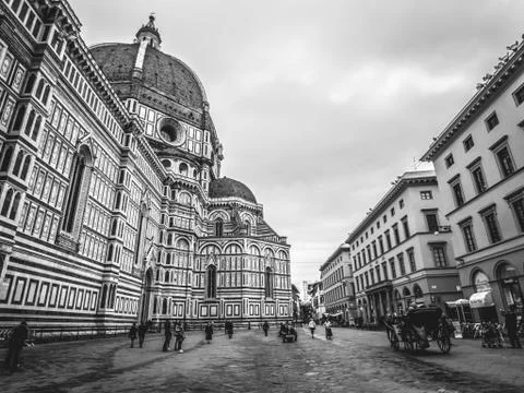 Italy Florence cathedral in the rain Fotos Stock