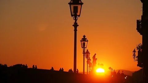 Italy, Florence, the sunset. Stock Footage 136214322