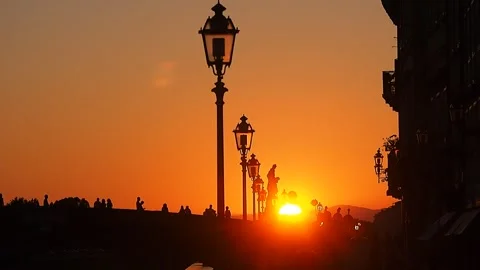 Italy, Florence, the sunset. Stock Footage 136214339