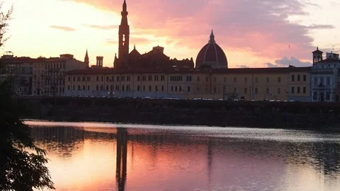 Italy, Florence, the sunset. Stock Footage 147268033
