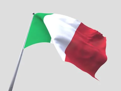 Italy flying flag isolate on white background. 스톡 일러스트