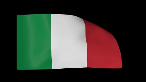Italy Full Flag plus Alpha Channel Video stock 87250792