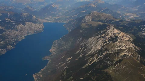 Italy Garda lake and town of Arco Stock Footage