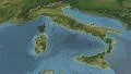 Italy, glide over the map, outlined 4k or 4k+ Resolution