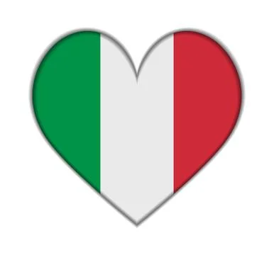 Italy heart flag vector Stock Illustration
