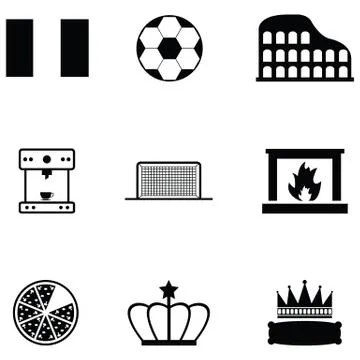 Italy icon set Stock Illustration