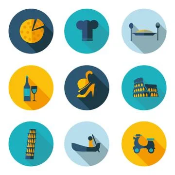 Italy icons in vector format Stock Illustration