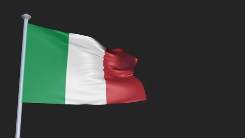 Italy - Loopable 3D flag animation with Alpha Channel and Transparency for yo Stock Footage 91464850