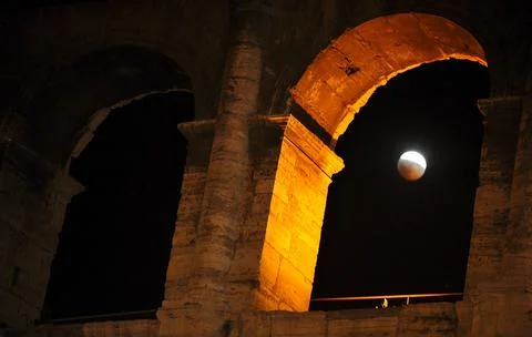 Italy Lunar Eclipse - Aug 2008 Stock Photos