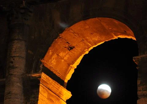 Italy Lunar Eclipse - Aug 2008 Stock Photos