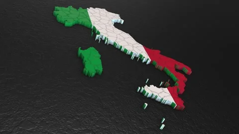 Italy map 3d. 3d map of Italy. Stock Footage 273399095