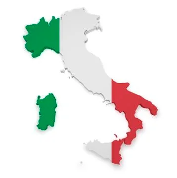 Italy map 3d shape Stock Illustration