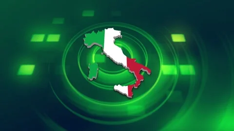 Italy Map and Flag Background Video stock 344028475